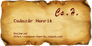 Császár Henrik névjegykártya