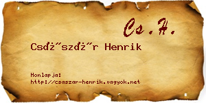 Császár Henrik névjegykártya