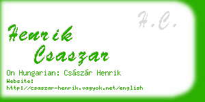 henrik csaszar business card