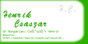 henrik csaszar business card